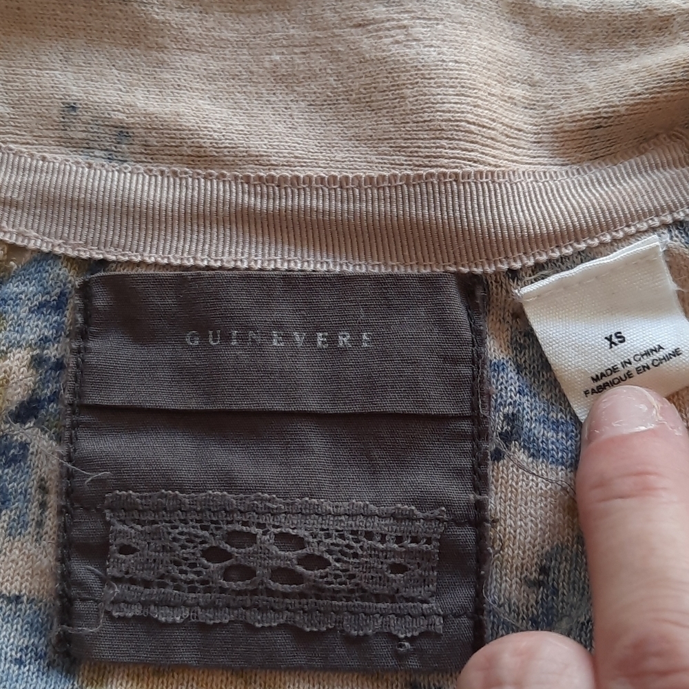 Anthropologie Guinevere cardigan beige blue xs - Picture 3 of 10